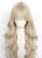 Light Ash Blonde Wavy Synthetic Hair Wig NS625