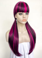 Monster High Draculaura Black Mixed Magenta Straight Synthetic Hair Wig TB1660