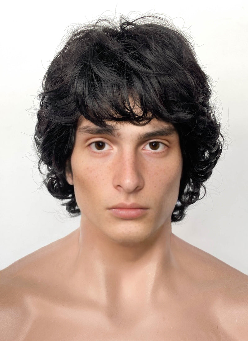 Stranger Things Mike Wheeler Black Curly Synthetic Men's Wig TB1769A