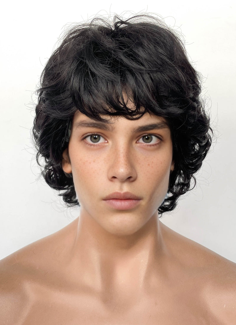 Stranger Things Mike Wheeler Black Curly Synthetic Men's Wig TB1769A