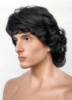 Stranger Things Mike Wheeler Black Curly Synthetic Men's Wig TB1769A