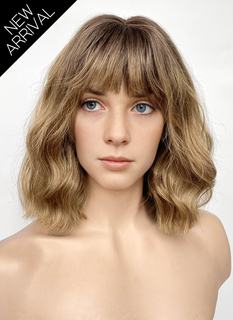 Stranger Things Robin Buckley Blonde With Dark Roots Wavy Synthetic Wig TB1773A