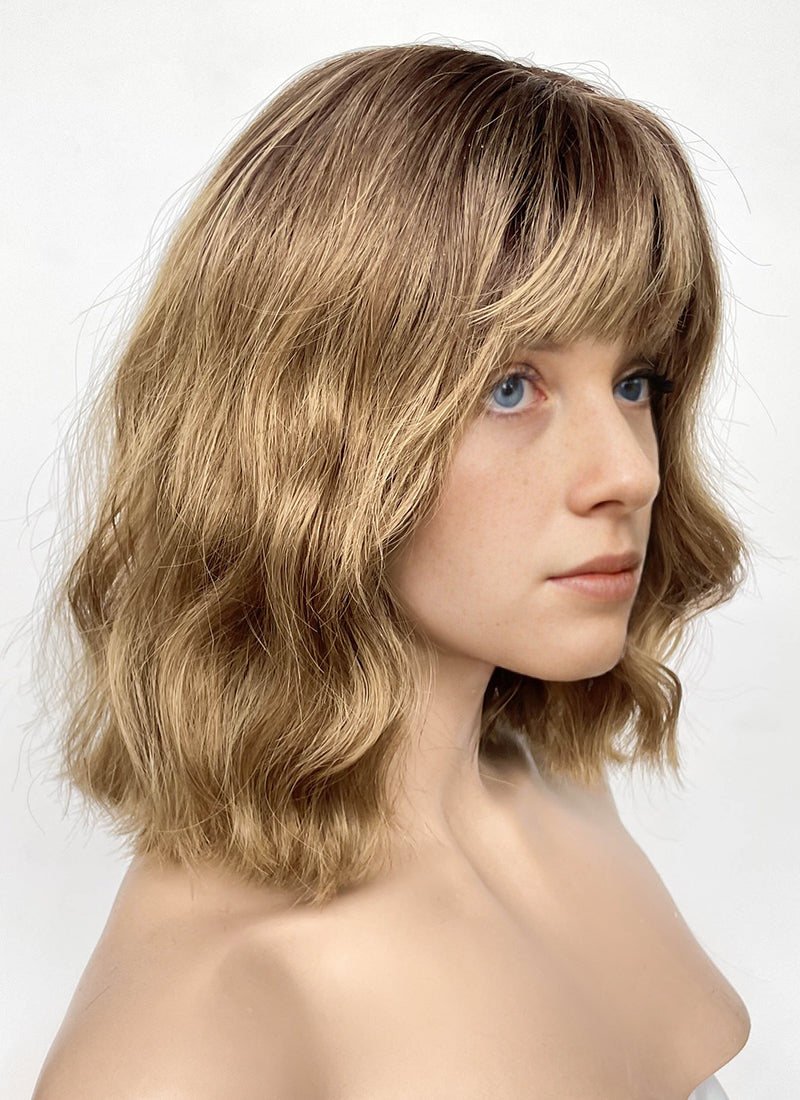 Stranger Things Robin Buckley Blonde With Dark Roots Wavy Synthetic Wig TB1773A