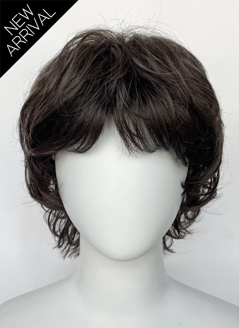 Brunette Shaggy Wavy Synthetic Hair Wig TB1776A