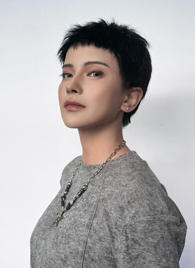 Natural Black Straight Natural Hair Wig TBH1777A