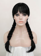 Wednesday Addams Jet Black Synthetic Wig TBZ871A