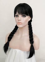 Wednesday Addams Jet Black Synthetic Wig TBZ871A