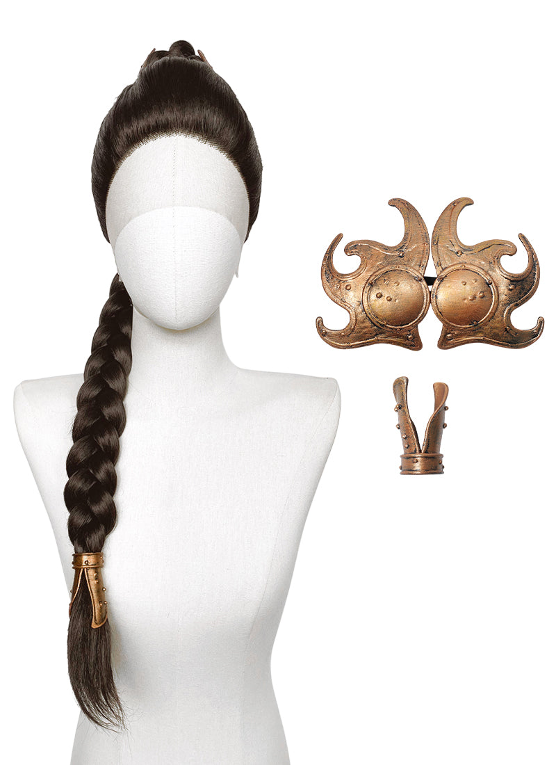 Star Wars Princess Leia Brunette Braided Lace Front Synthetic Wig LF2208