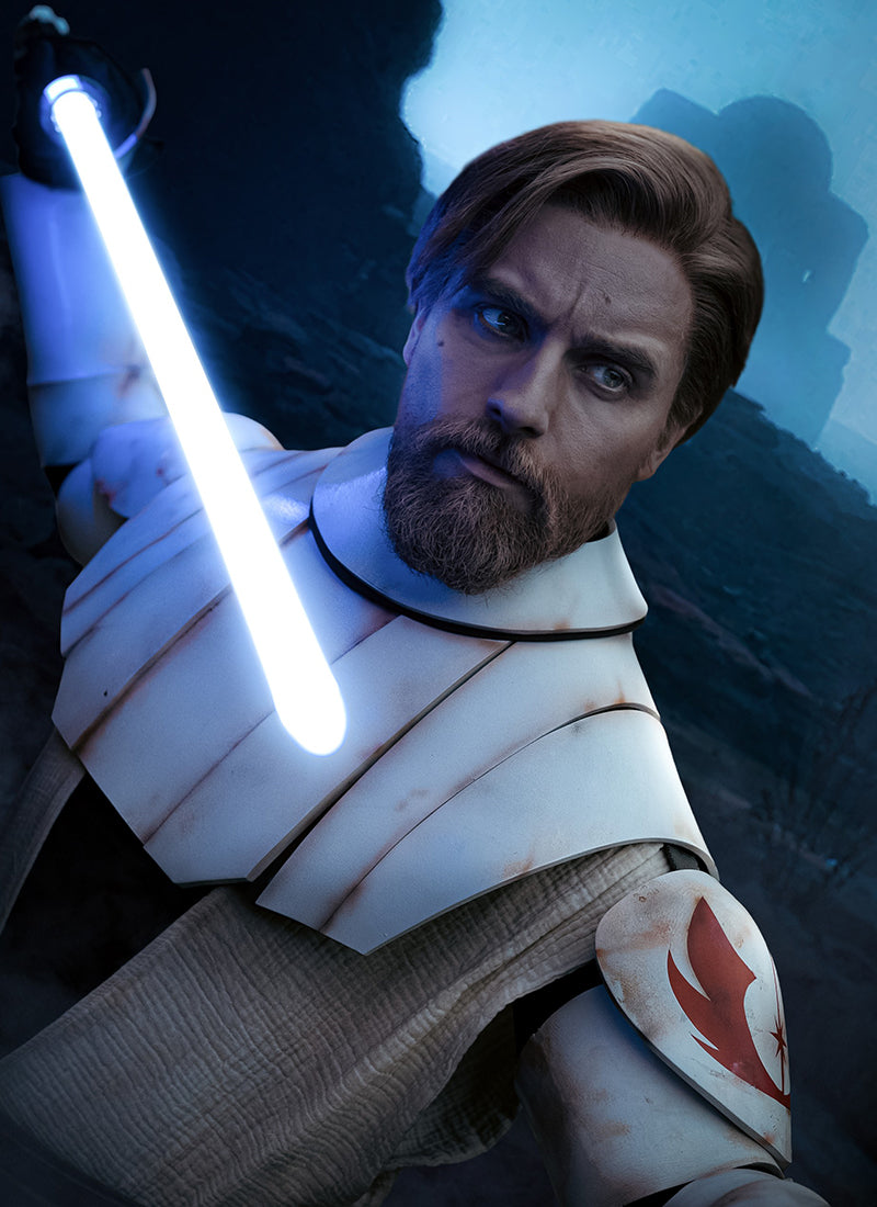 Star Wars Obi-Wan Kenobi Medium Blonde Straight Lace Front Synthetic Men's Wig LF8045