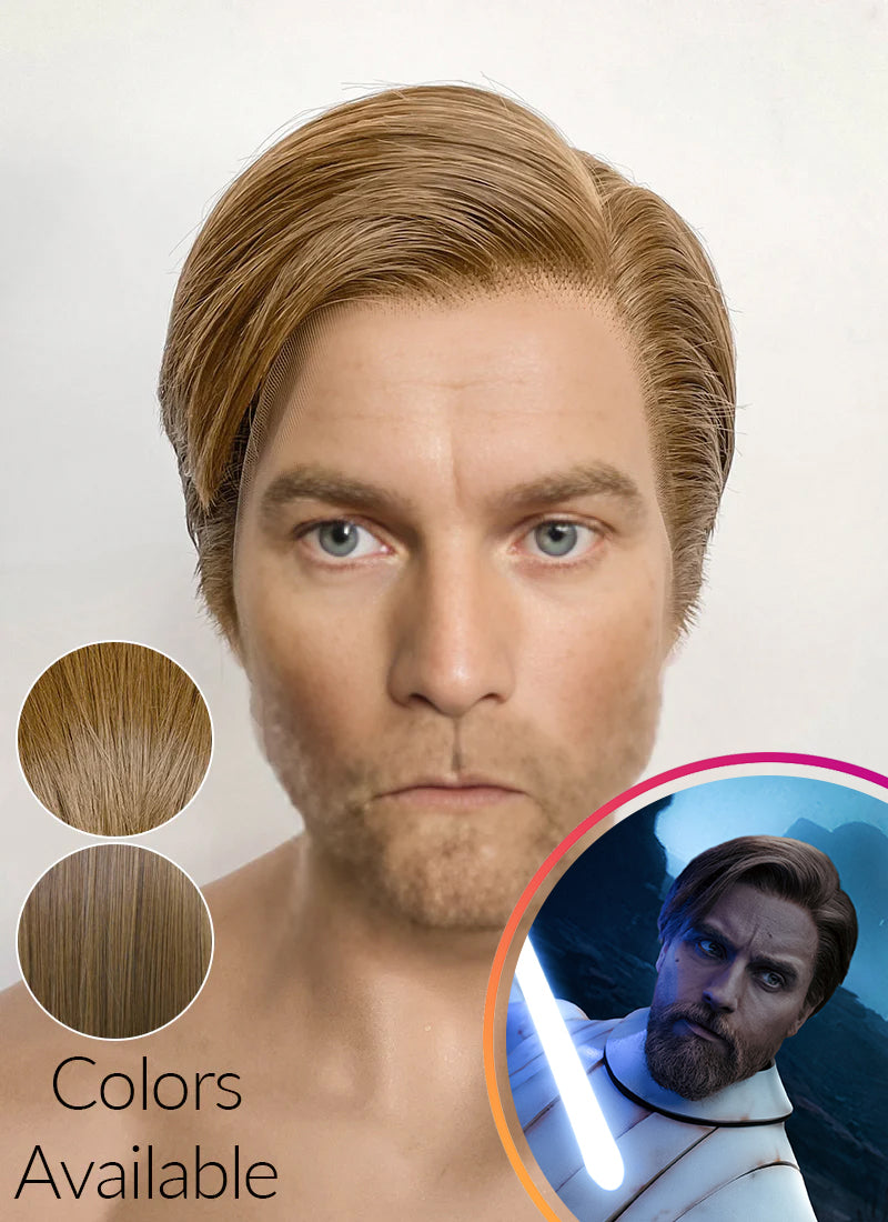 Star Wars Obi-Wan Kenobi Medium Blonde Straight Lace Front Synthetic Men's Wig LF8045