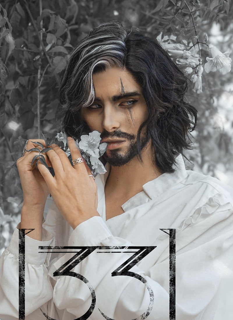 Clair Obscur: Expedition 33 Verso Black Mixed Silver Grey Wavy Lace Front Synthetic Men's Wig LF8067