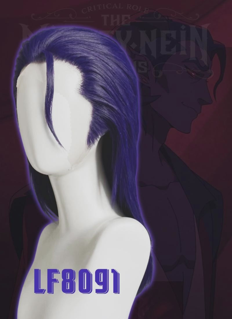 Critical Role The Mighty Nein Mollymauk Tealeaf Purple Straight Lace Front Synthetic Men's Wig LF8091