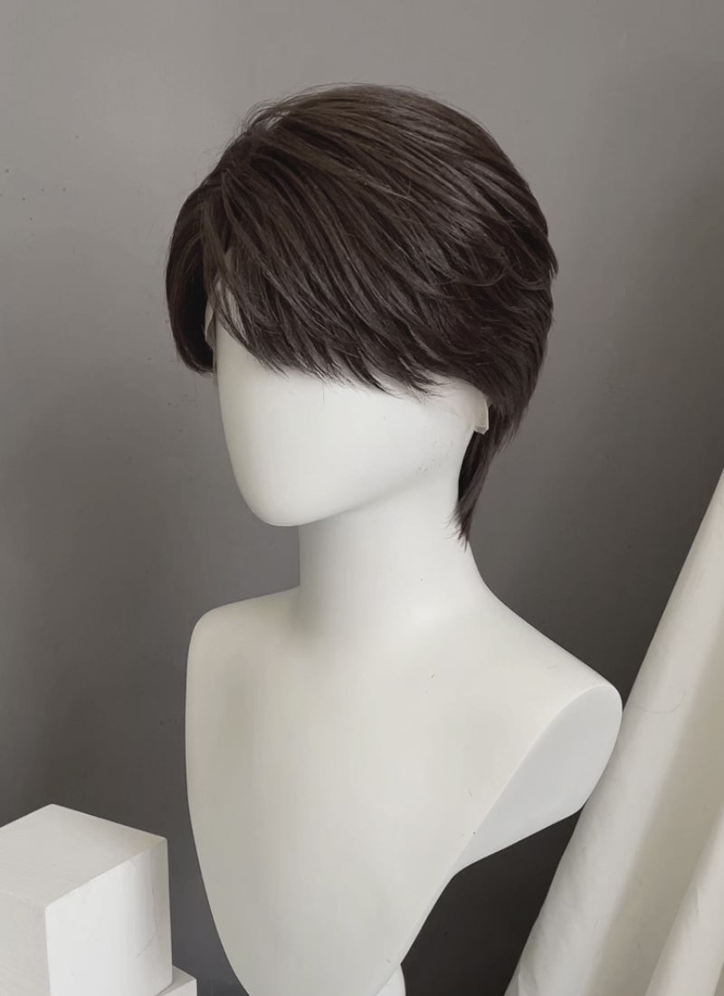 Love and Deepspace Caleb Brunette Straight Yaki 13" x 6" Lace Top Kanekalon Synthetic Men's Wig LF6153