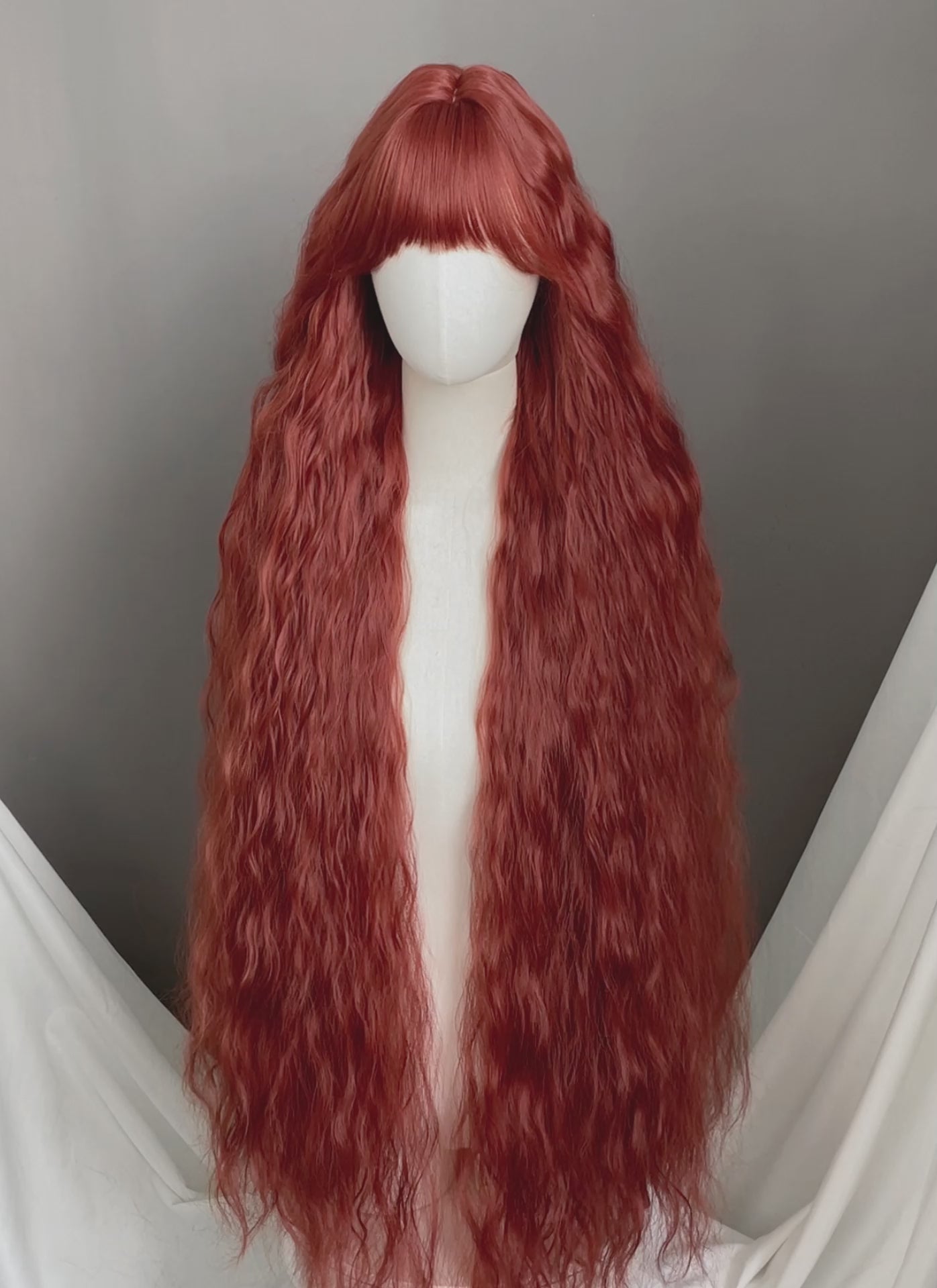 Auburn Curly Synthetic Hair Wig NS621