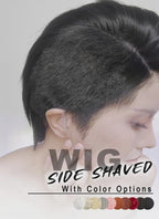 Short Lace Front Wig with Shaved Side - 2 Styles Available | Multiple Colors | Free 2 Wig Caps Included LF8127