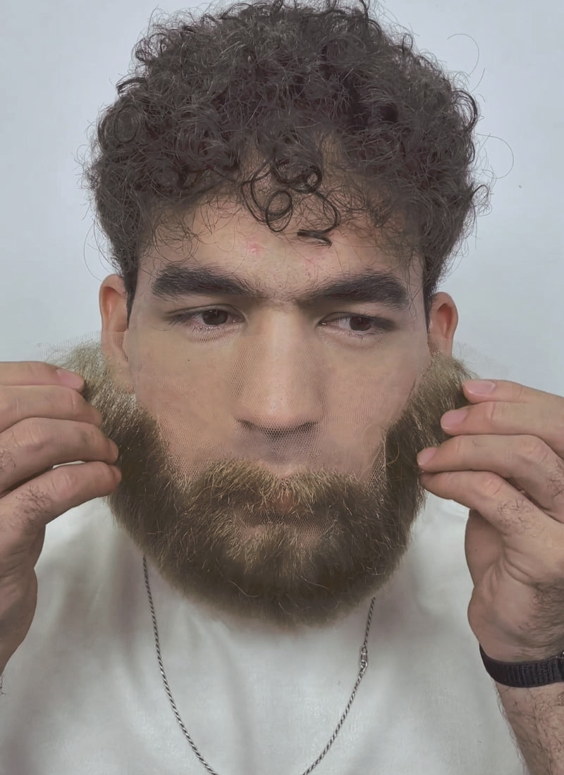 Star Wars Obi-Wan Kenobi Handmade HD Lace Realistic Brown Beard and Moustache Facial Hair Set MB009