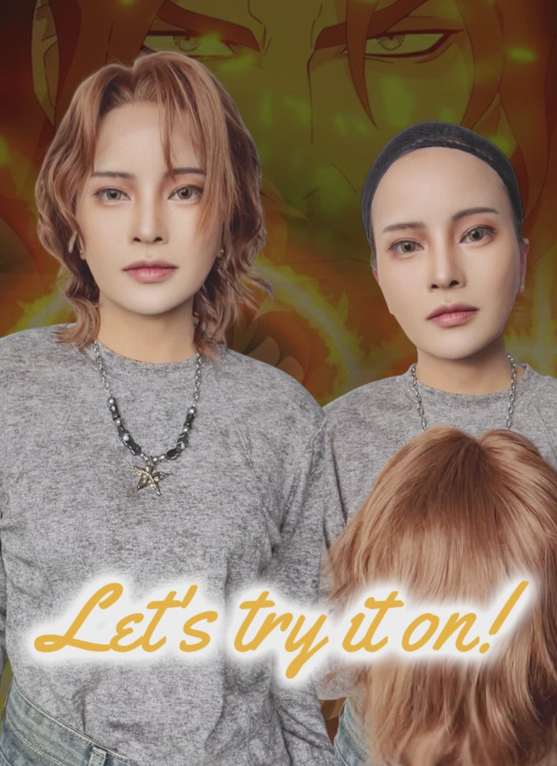 Critical Role The Mighty Nein Caleb Widogast Brown Wavy Lace Front Synthetic Men's Wig LF6171