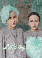 Critical Role Wicander Halovar Pastel Green Mixed White Wavy Lace Front Synthetic Men's Wig LF8103