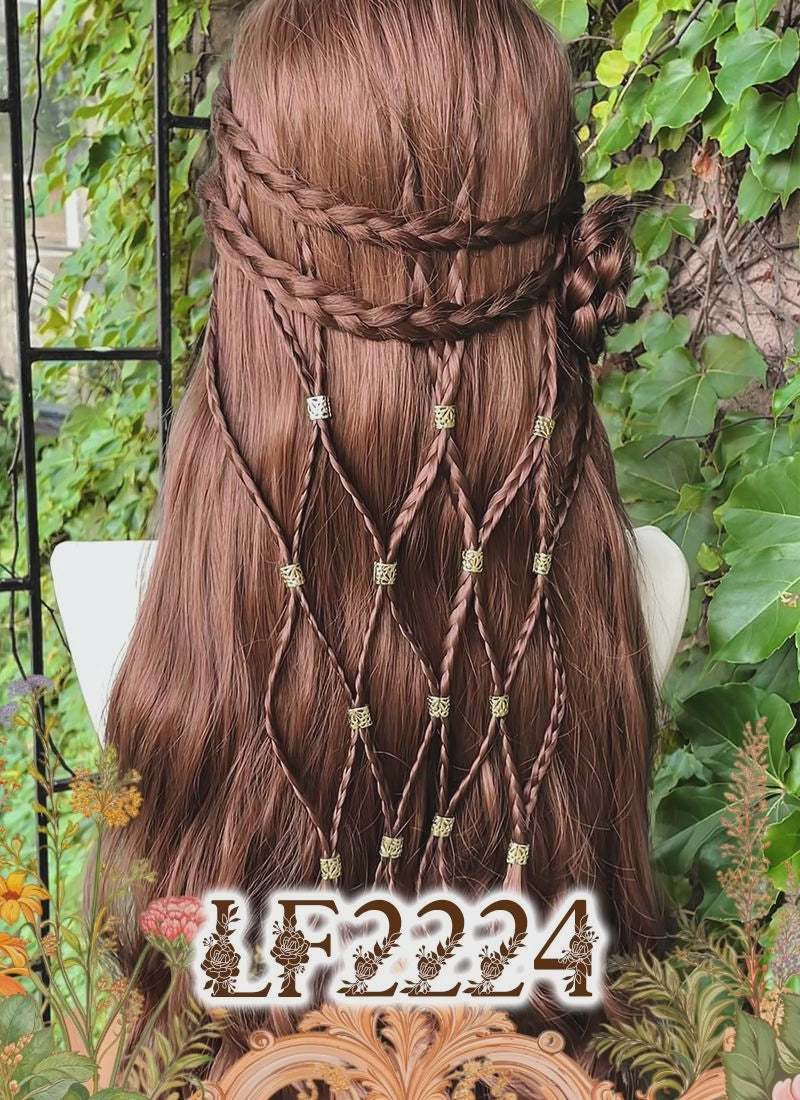 Reddish Brown Braided Lace Front Synthetic Wig LF2224