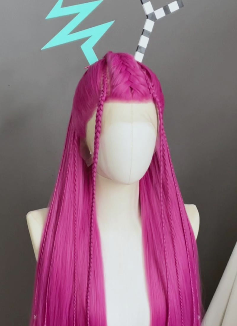 The Amazing Digital Circus Zooble Yaki Hot Pink Braided 13" x 6" Lace Top Synthetic Wig LF2207