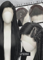 Black Braided Lace Front Synthetic Wig LF2204