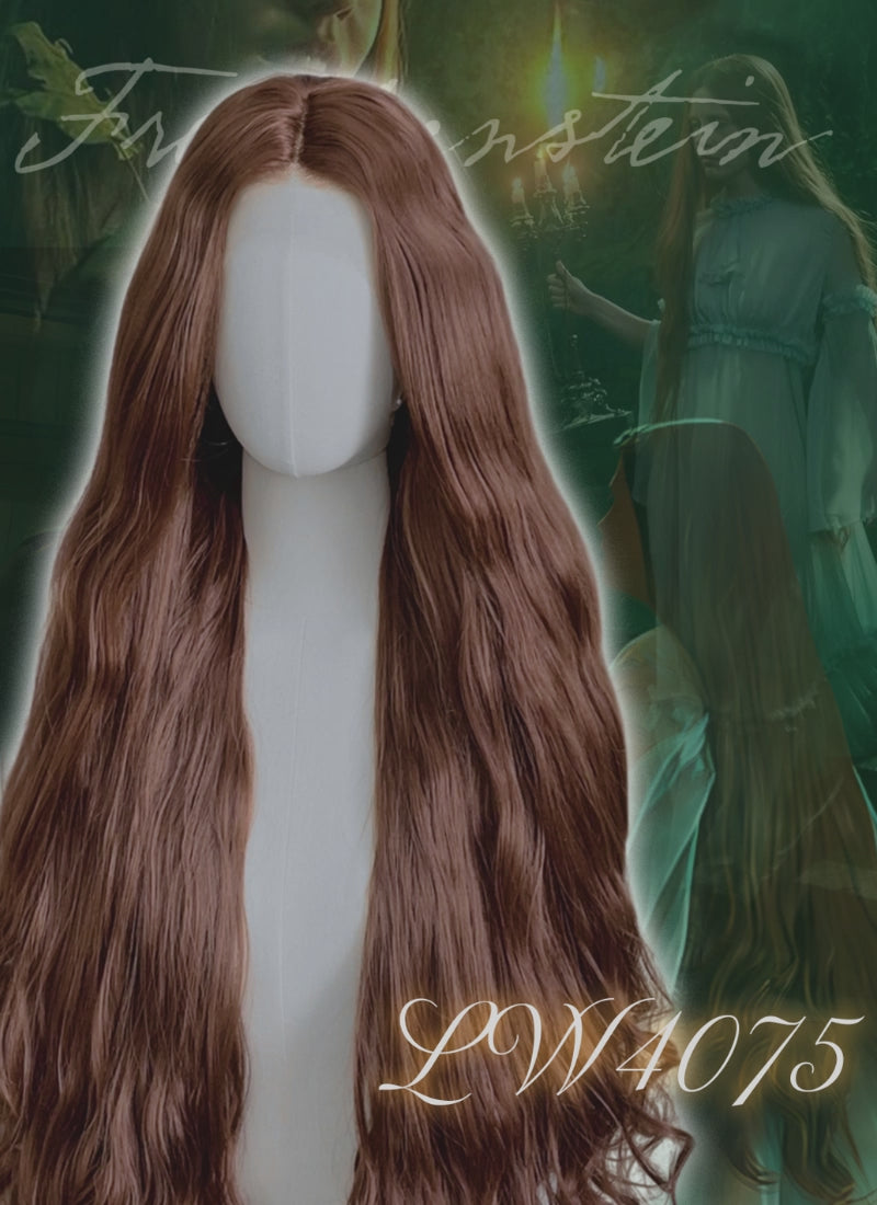 Frankenstein 2025 Elizabeth Harlander Reddish Brown Wavy Lace Front Synthetic Hair Wig LW4075