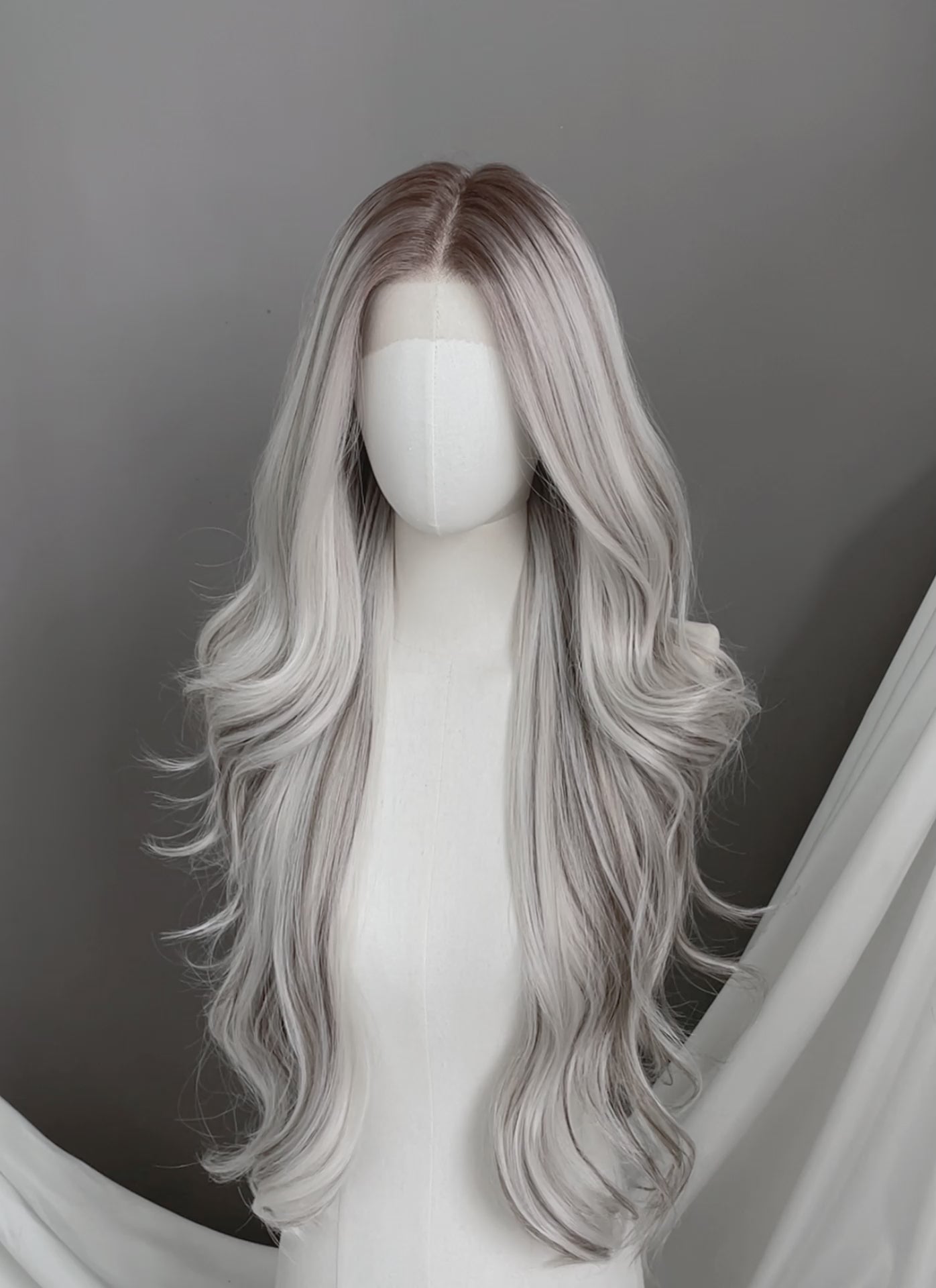 Balayage Mixed Blonde With Dark Roots Wavy 13" x 6" Lace Top Kanekalon Synthetic Hair Wig LFS057