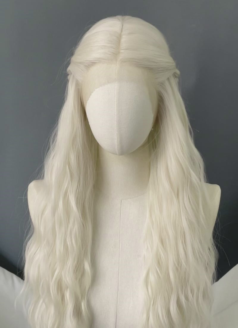 House of the Dragon Helaena Targaryen Platinum Blonde Braided Lace Front Synthetic Wig LF2228