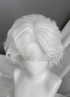White Wavy Lace Front Synthetic Men's Wig LF8083