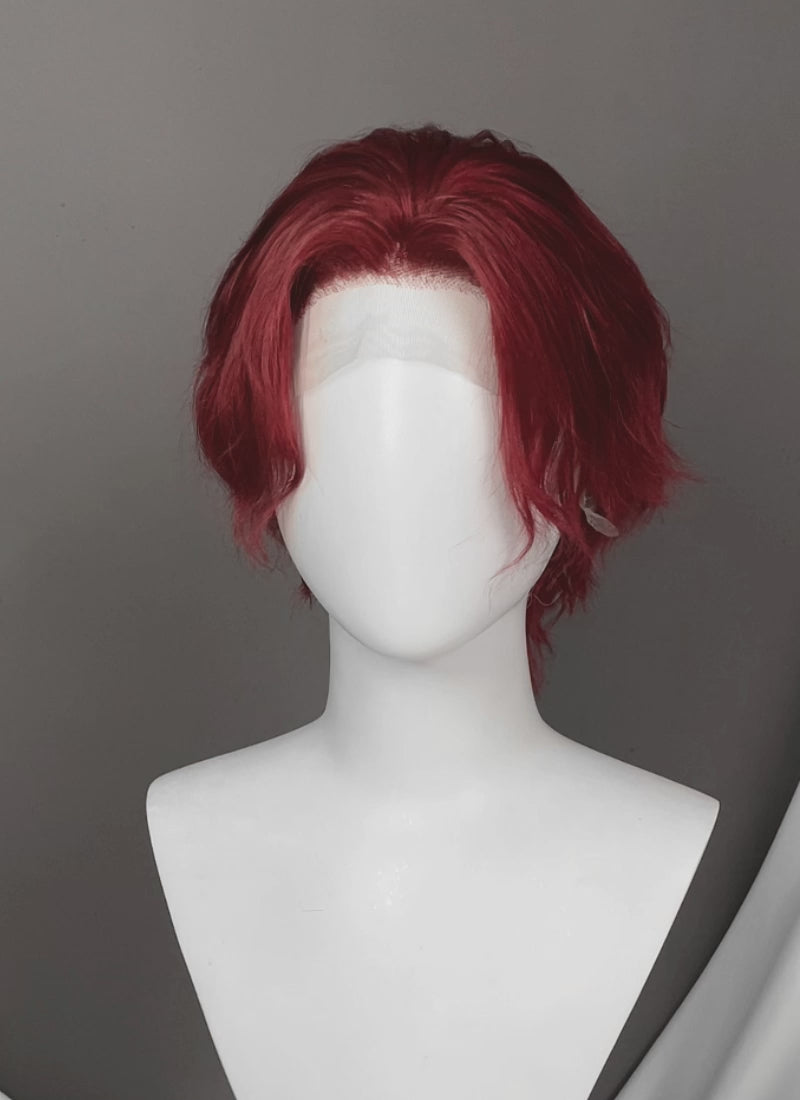 One Piece Figarland Shanks Auburn Wavy Lace Front Synthetic Men's Wig LF6120