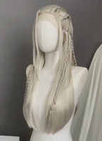 Pastel Ash Blonde Braided Lace Front Synthetic Men's Wig LF2518