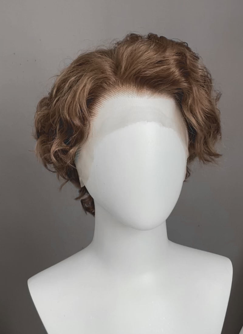 Clair Obscur: Expedition 33 Gustave Brown Curly Lace Front Synthetic Men's Wig LF8054
