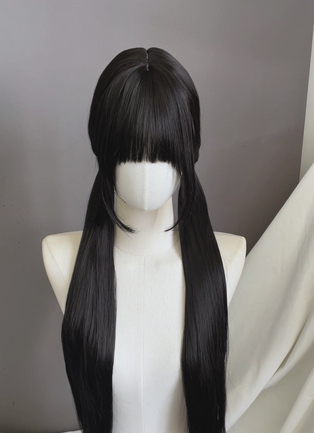 Black Straight Synthetic Hair Wig NS623