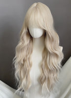 Light Ash Blonde Wavy Synthetic Hair Wig NS625