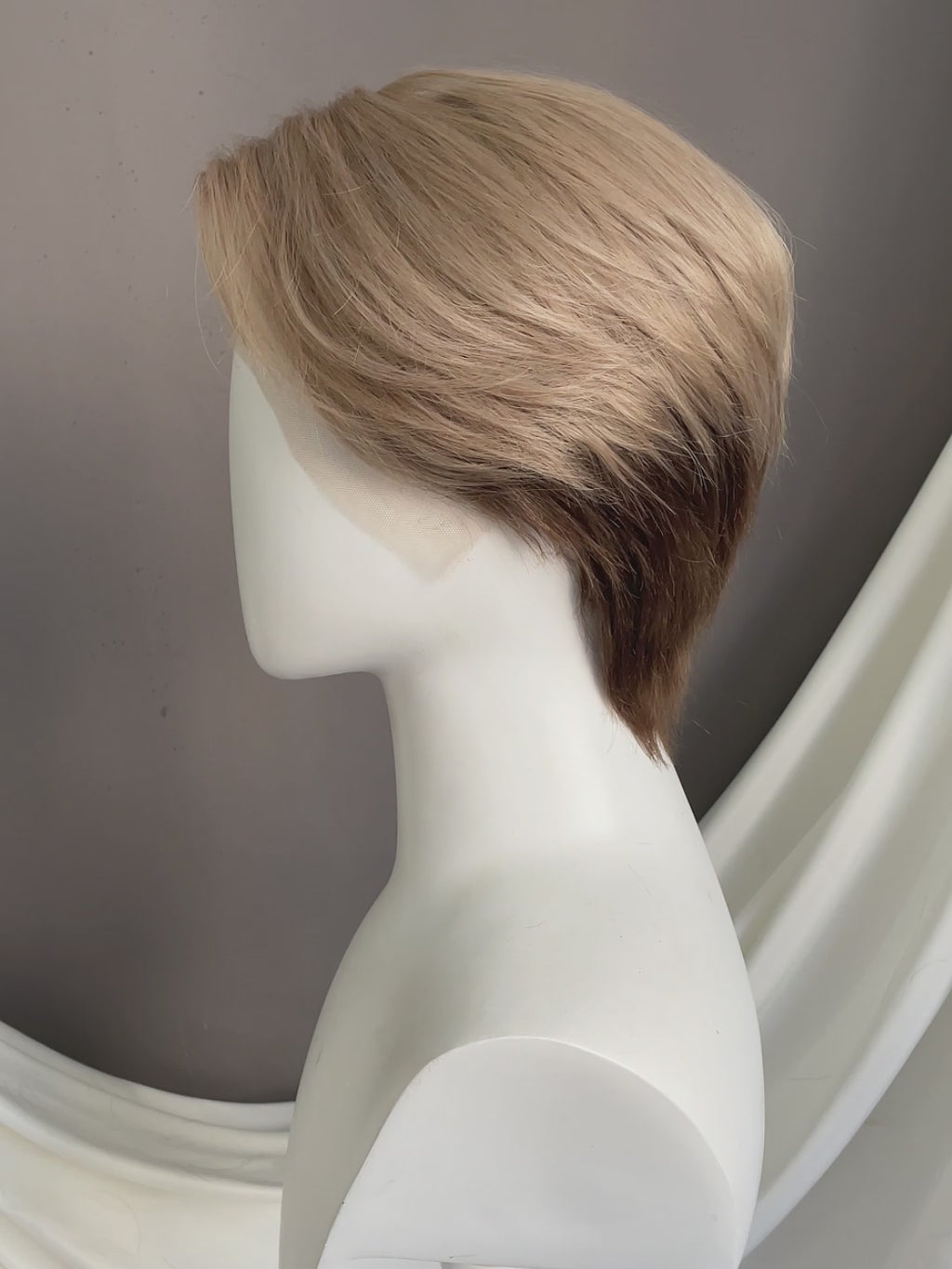 Blonde Brown Peekaboo Straight Lace Front Synthetic Men's Wig LF6108