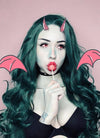 Wavy Deep Sea Green Lace Front Synthetic Wig LF667V
