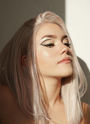 Pastel Pale Plum Straight Lace Front Synthetic Wig LW1514A