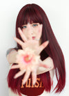 Black Mixed Red Straight Synthetic Hair Wig NS476