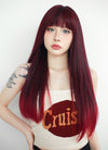 Black Mixed Red Straight Synthetic Hair Wig NS476