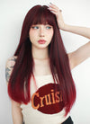 Black Mixed Red Straight Synthetic Hair Wig NS476