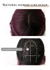 Mixed Purple With Dark Roots Wavy Bob Synthetic Wig NS114