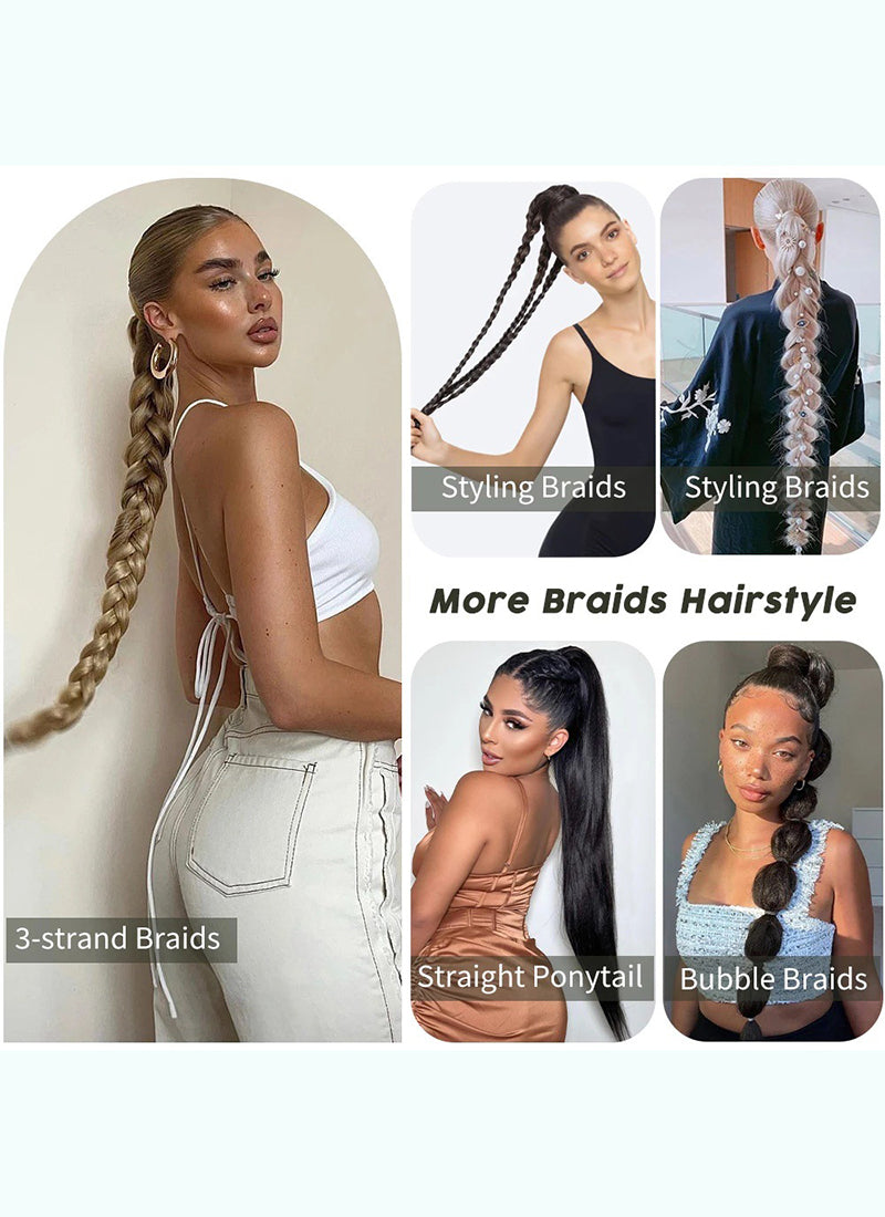 30" Festival Elastic Band Braid Synthetic Hair Ponytail Extension FP071