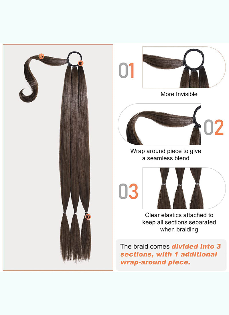 30" Festival Elastic Band Braid Synthetic Hair Ponytail Extension FP071