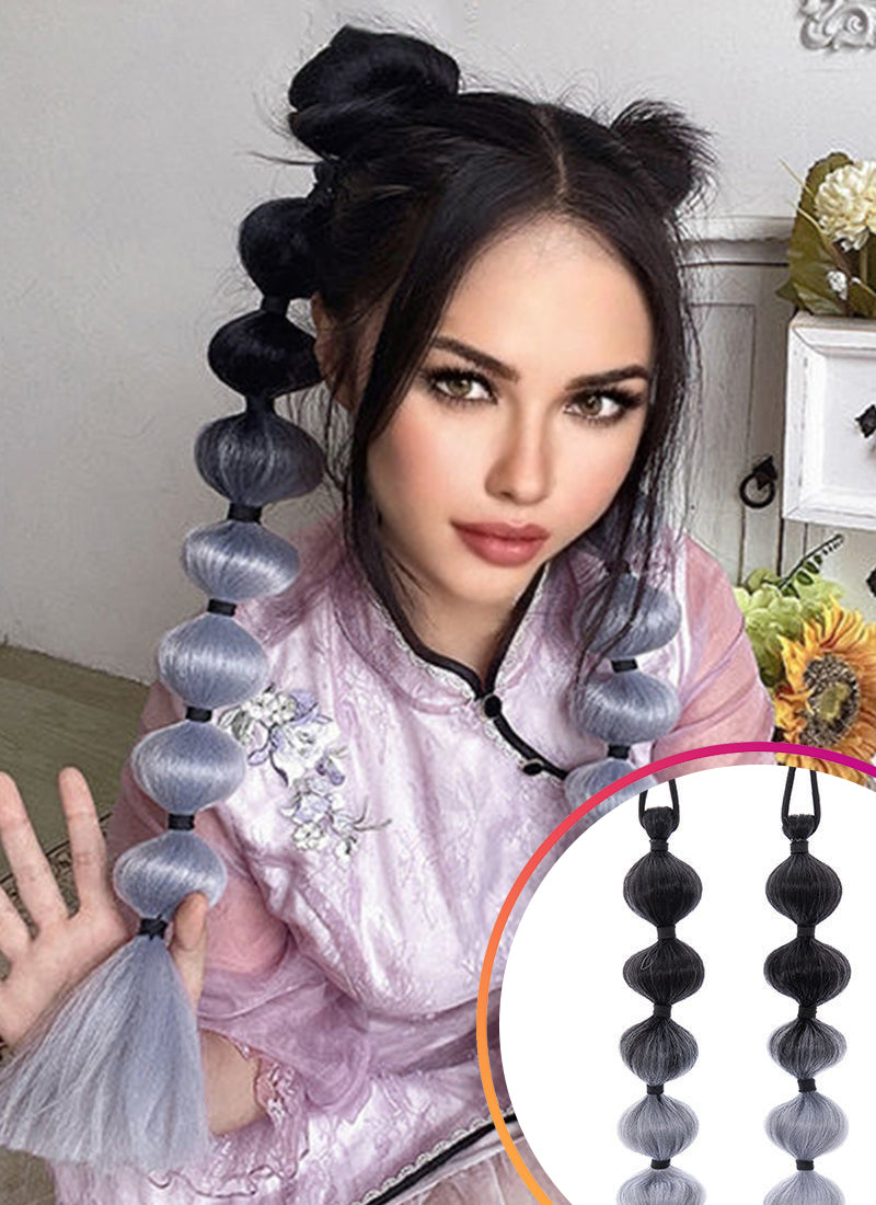 20" Festival Elastic Band Bubble Braid Synthetic Hair Ponytail Extension FP076