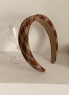 Beige Plaid Hair Hoop