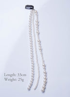White Beads Strand Clip-on Hair Accessories HD002