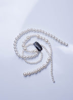 White Beads Strand Clip-on Hair Accessories HD002