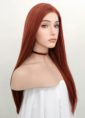 Auburn Straight Lace Front Synthetic Wig LF009