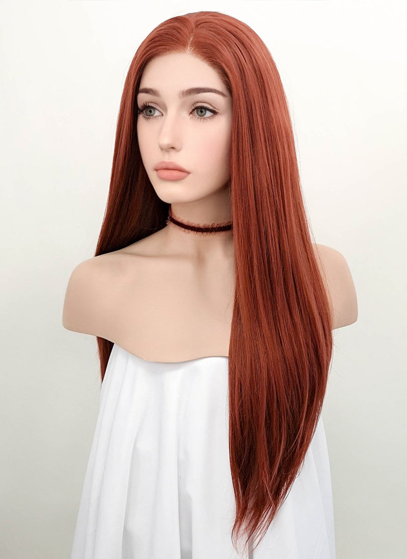 Auburn Straight Lace Front Synthetic Wig LF009