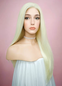 Straight Light Blonde Lace Front Synthetic Wig LF010